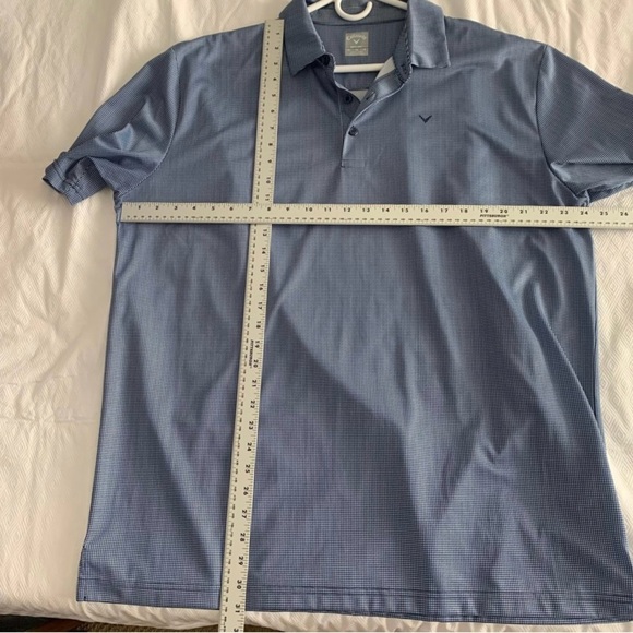 Men’s Callaway Opti-Dri Blue Check Performance Golf Polo Size XL EUC - Picture 8 of 8